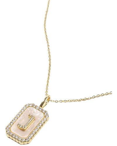 Melinda Maria Love Letters Double Sided Mother-of-pearl Initial Pendant Necklace - Metallic