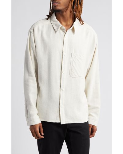 Elwood '90s Flannel Button-up Shirt - White