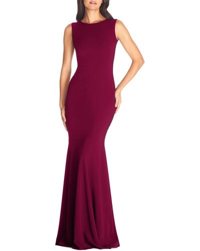Dress the Population Leighton Sleeveless Mermaid Evening Gown - Red