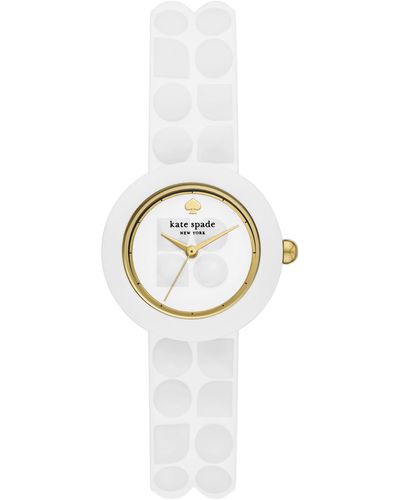 Kate Spade Mini Park Row Silicone Strap Watch - White