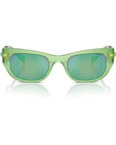 Swarovski 51mm Pillow Sunglasses - Green