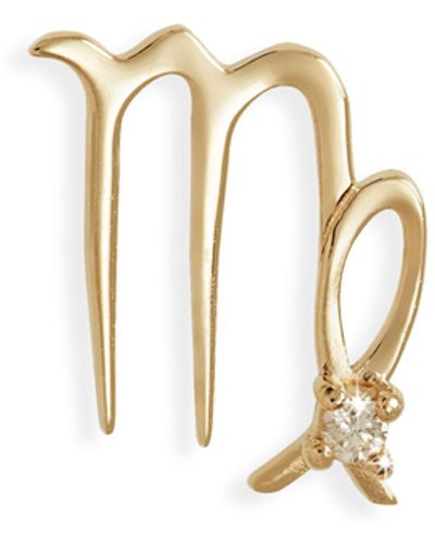 Lana Jewelry Half Pair Solo Zodiac Stud Earring - Multicolor