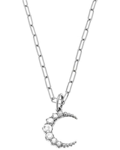Sethi Couture Crescent Diamond Pendant - White