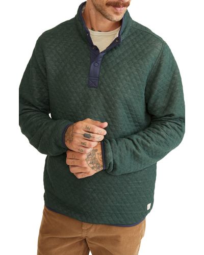 Marine Layer Corbet Quilt Jacquard Reversible Pullover - Green