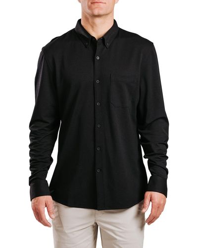 Western Rise Limitless Merino Wool Blend Button-down Shirt - Black