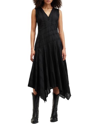 AllSaints Avania Eyelet Embroidery Dress - Black