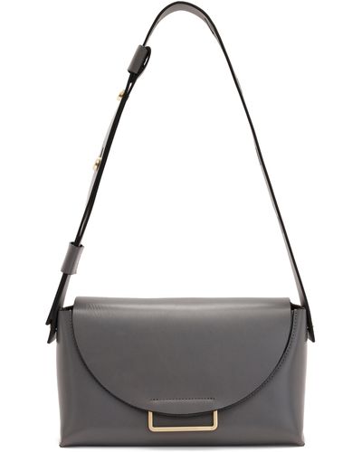 AllSaints Celeste Leather Crossbody Bag - Gray
