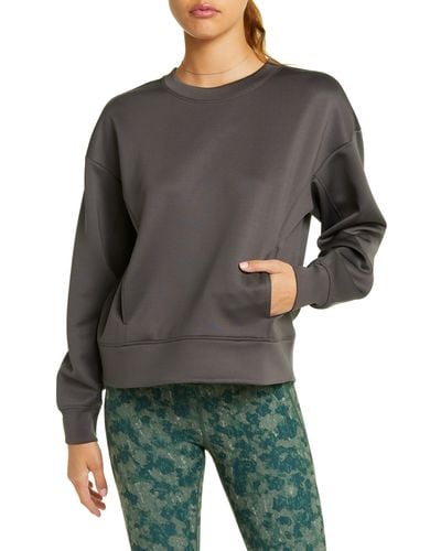 Zella Luxe Pocket Sweatshirt - Gray