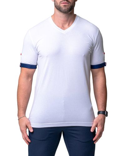 Maceoo Vivaldi Solid Game V-neck T-shirt At Nordstrom - White