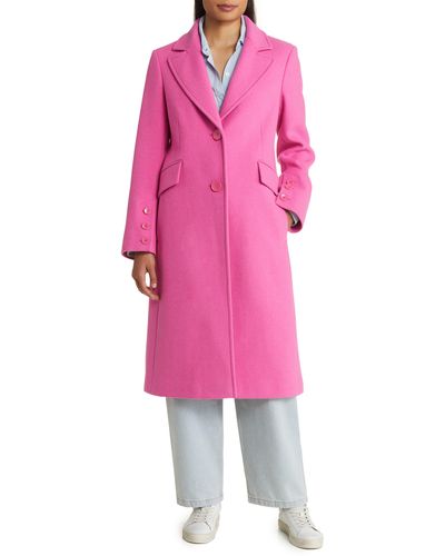 Sam Edelman Long Twill Coat - Pink