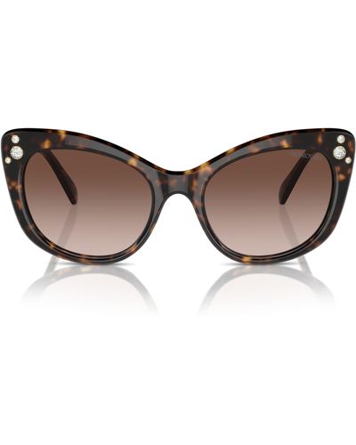 Swarovski 55mm Cat Eye Sunglasses - Brown