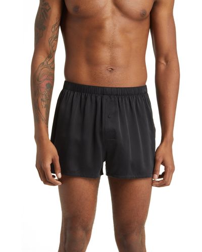 Lunya Washable Silk Boxer Shorts - Black