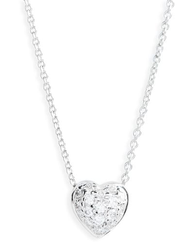Roberto Coin Pavé Heart Pendant Necklace - White