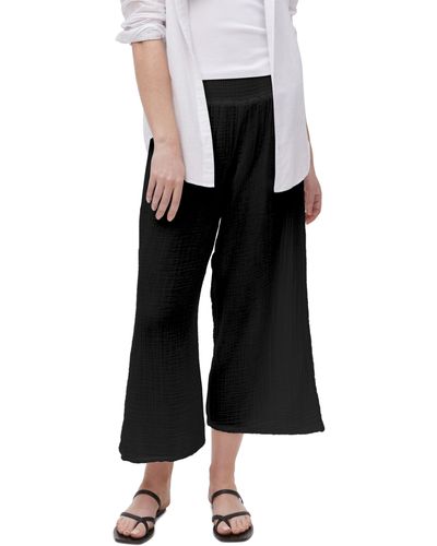 Michael Stars Medina Smocked Waist Wide Leg Pants - Black
