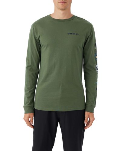 O'neill Sportswear Elementals Long Sleeve Cotton Graphic T-shirt - Green