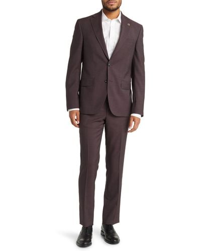 Ted Baker Roger Extra Slim Fit Solid Wool Suit - Red
