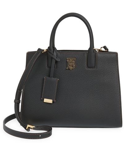 Burberry Mini Frances Grainy Leather Handbag - Black