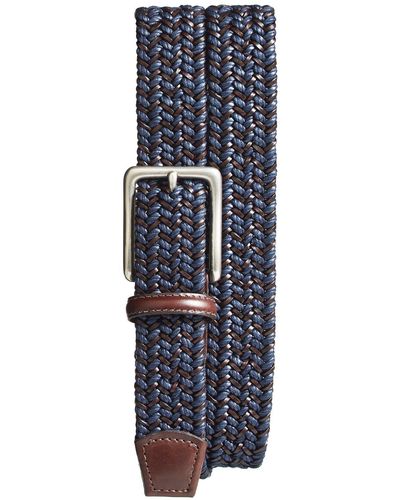 Torino Woven & Leather Belt - Blue