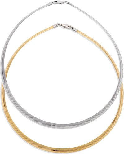 Savvy Cie Jewels Reversible Omega Chain Necklace - White