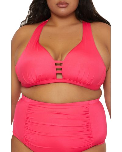 Becca Tab Inset Bikini Top - Pink