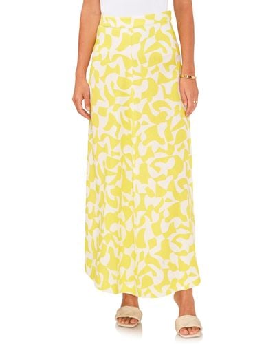 Vince Camuto Center Seam Linen Blend A-line Skirt - Yellow