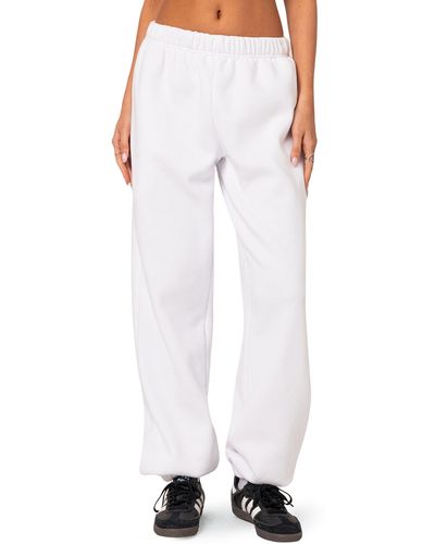 Edikted Clark Oversize Cotton Blend Sweatpants - White