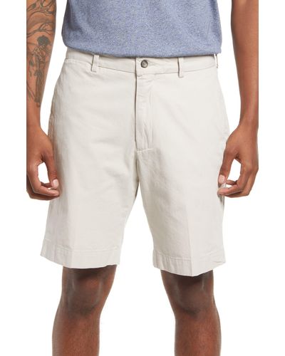 Berle Charleston Khakis Cotton Poplin Flat Front Shorts - White