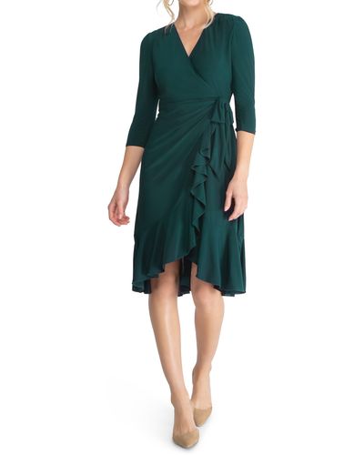 Kiyonna Whimsy Wrap Dress - Green
