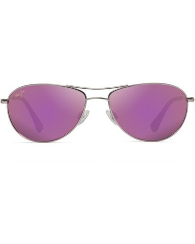 Maui Jim Baby Beach 56mm Mirrored Polarizedplus2® Aviator Sunglasses - Purple