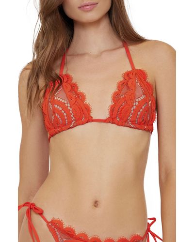 PQ Swim Lace Triangle Bikini Top - Orange