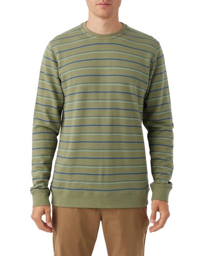 O'neill Sportswear Nash Stripe Crewneck Sweatshirt - Green
