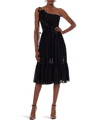 HELSI Dana One-shoulder Fit & Flare Dress - Black