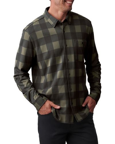 Rhone Check Flannel Button-up Shirt - Black