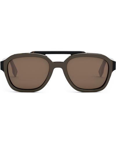 Fendi The Bilayer 52mm Geometric Sunglasses - Multicolor