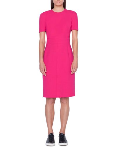 Akris Zip Waist Double Face Wool Blend Dress - Pink