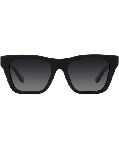 Tory Burch 52mm Gradient Polarized Rectangular Sunglasses - Black