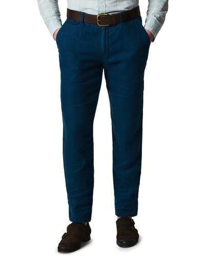 Billy Reid Moore Garment Dyed Linen Pants - Blue