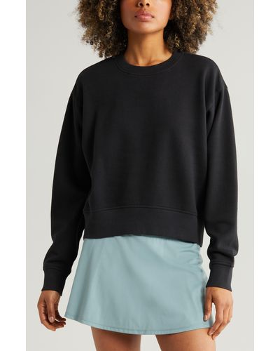 Zella Cloud Fleece Sweatshirt - Black