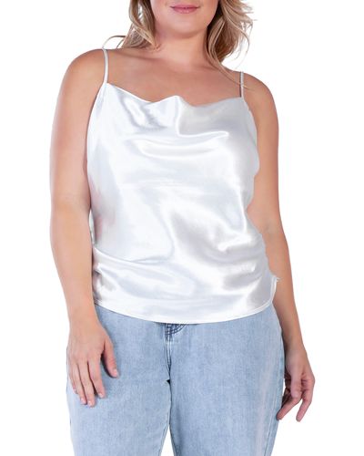 Standards & Practices Cowl Neck Satin Camisole - White