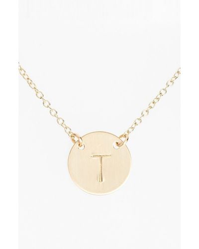 Nashelle 14k-gold Fill Anchored Initial Disc Necklace - White