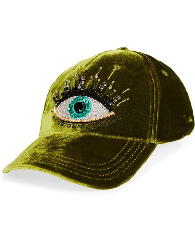 Kurt Geiger Embellished Evil Eye Baseball Cap - Green