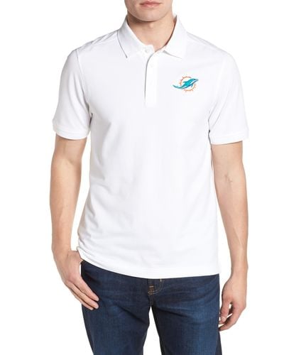 Cutter & Buck Miami Dolphins - Advantage Regular Fit Drytec Polo - White