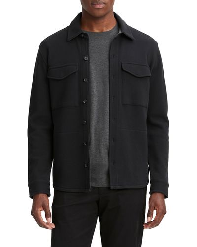 Vince Cotton Blend Shirt Jacket - Black