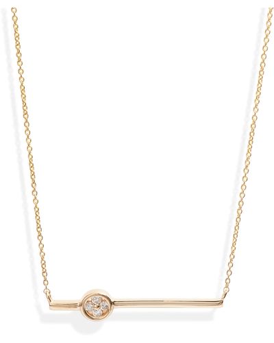 Dana Rebecca Styra Reese Quatrefoil Diamond Bar Pendant Necklace - White