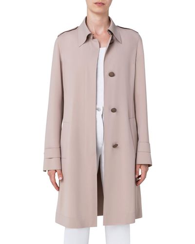 Akris Punto Lasercut Crepe Trench Coat - Pink