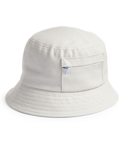 Open Edit Zip Pocket Bucket Hat - White