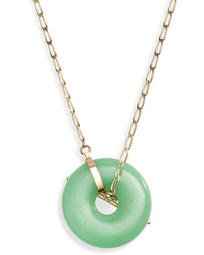 Loren Stewart Jade Donut Pendant Necklace - Green