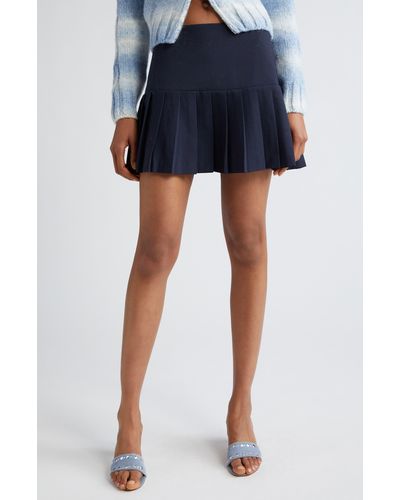 Paloma Wool Araceli Pleated Wool Blend Miniskirt - Blue