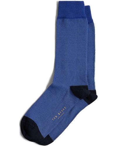 Ted Baker Cortex Micropattern Dress Socks - Blue
