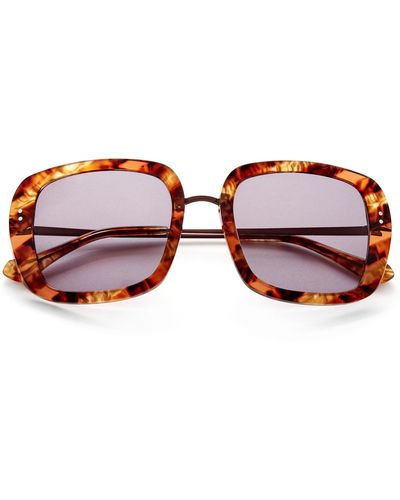 Gemma Styles Baker Street 52mm Square Sunglasses - Red